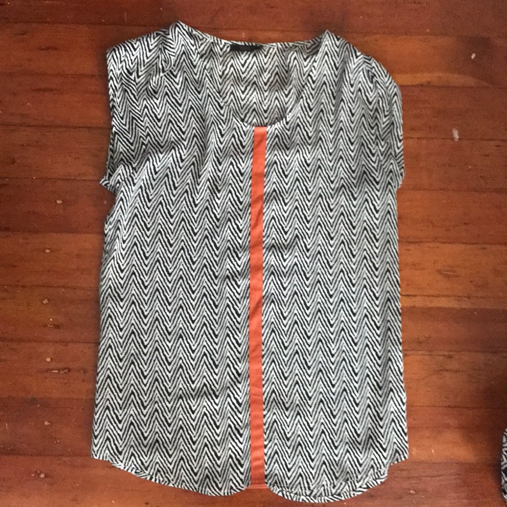 Stripped Shirt with Leather Detail